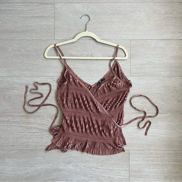 Deadstock Zara pink pleated cami top blouse. NWOT. Size Small. - Picture 9 of 16